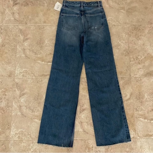 Zara High waisted wide leg distressed denim - Picture 2 of 3